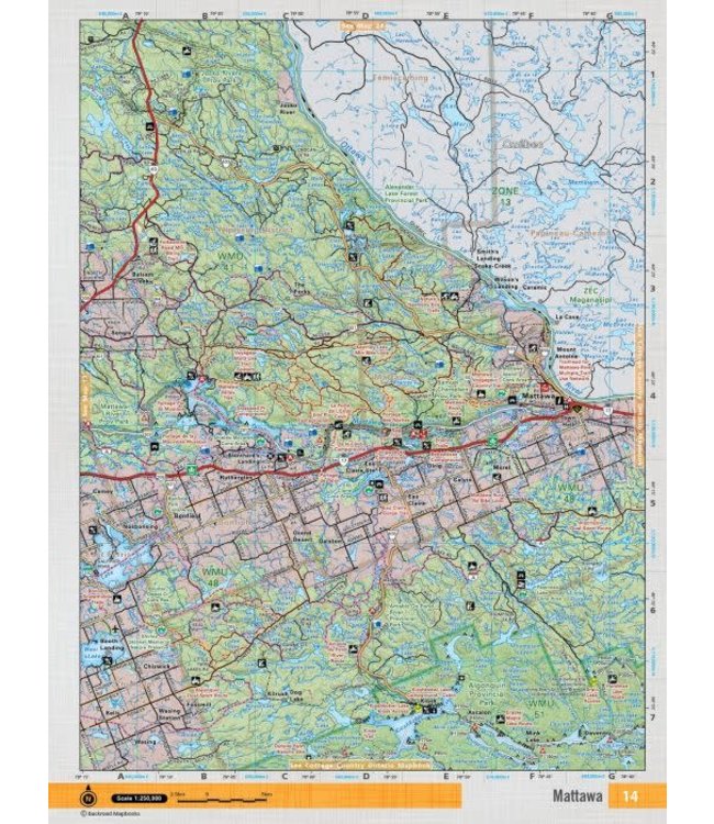 BACKROAD MAPBOOKS BACKROAD TOPOGRAPHIC MAP - NEON-14 - MATTAWA