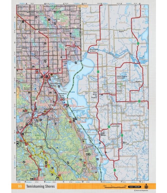 BACKROAD MAPBOOKS BACKROAD TOPOGRAPHIC MAP - NEON-33 - TEMISKAMING SHORES