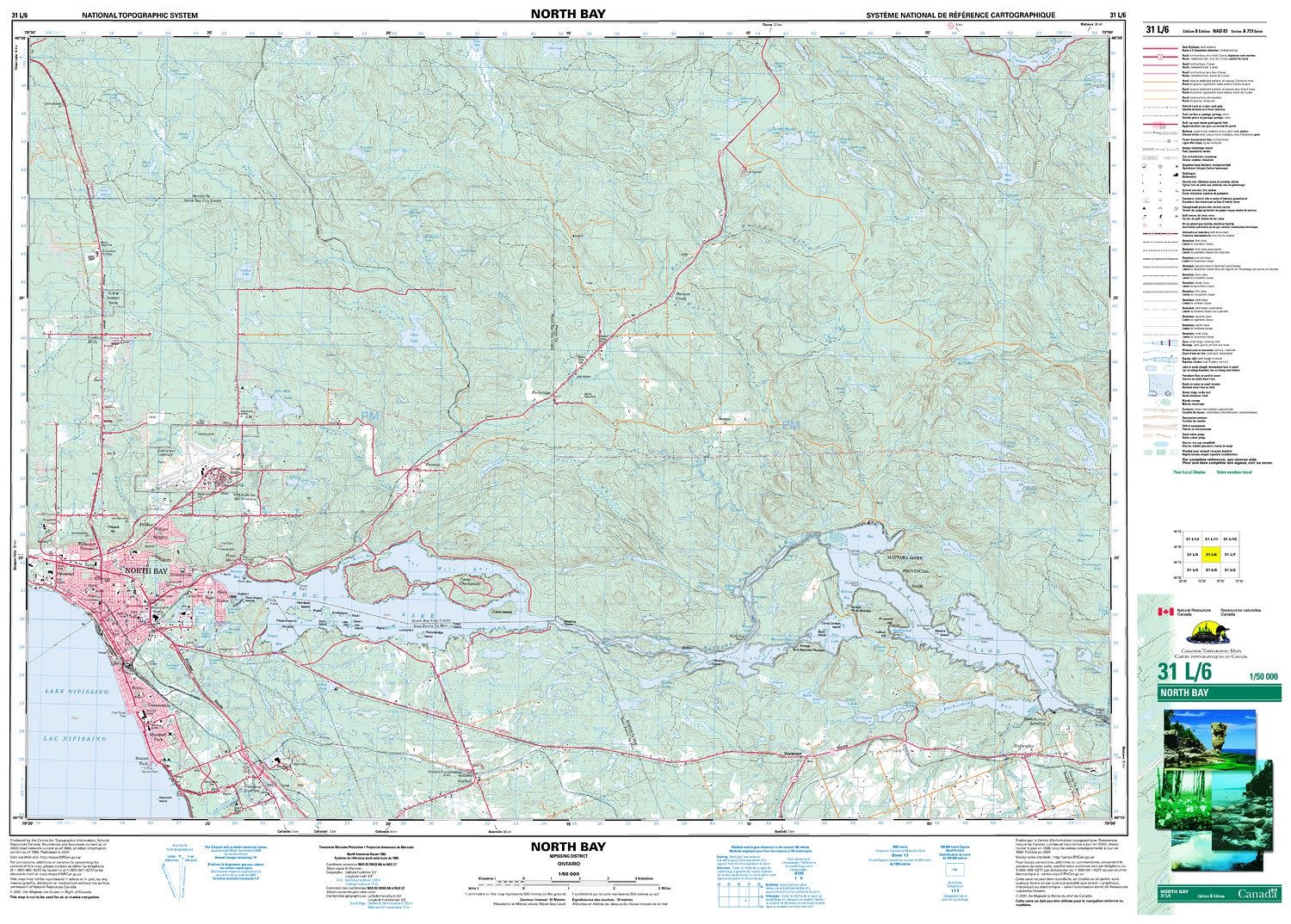 CANADIAN TOPO TOPOGRAPHIC MAP 031L06 NORTH BAY Lefebvre's Source For Adventure