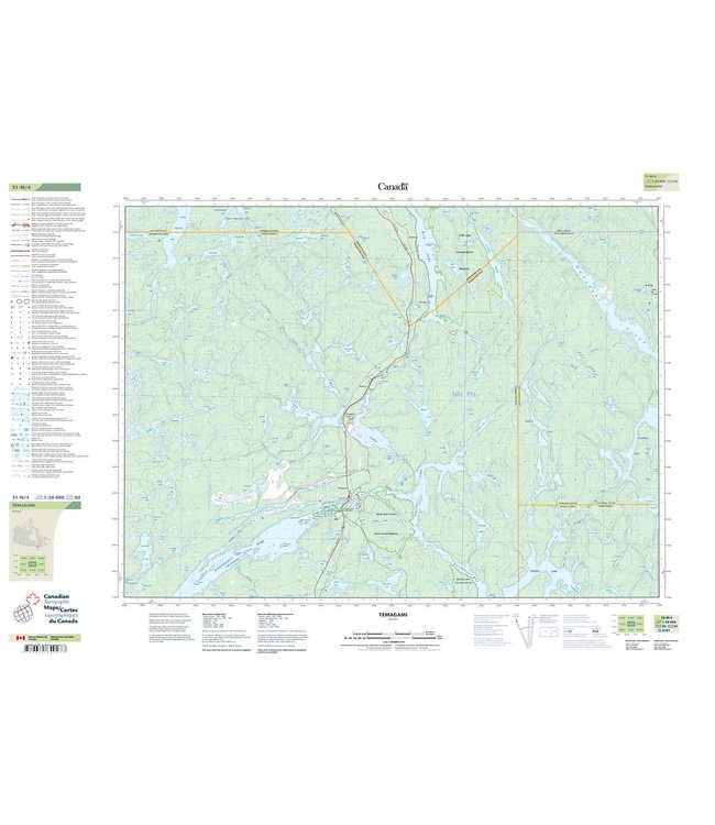 CANADIAN TOPO TOPOGRAPHIC MAP 031M04 TEMAGAMI Lefebvre's Source