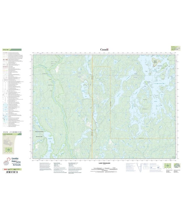 CANADIAN TOPO TOPOGRAPHIC MAP - 041I16 - LAKE TEMAGAMI