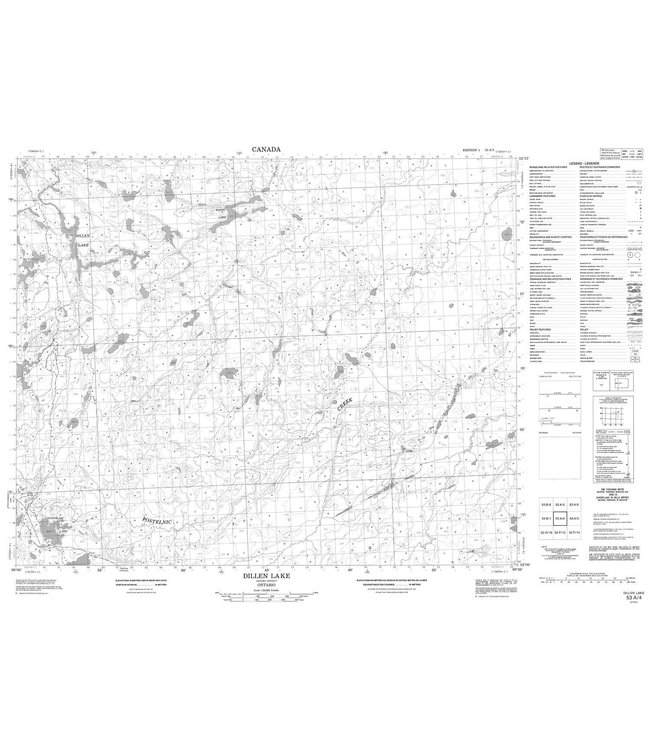 CANADIAN TOPO TOPOGRAPHIC MAP - 053A04 - DILLEN LAKE