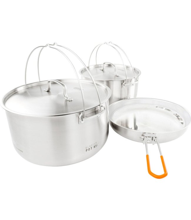 GSI OUTDOORS GLACIER STAINLESS STEEL TROOP COOKSET