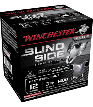 WINCHESTER WINCHESTER 12-GAUGE - 3.50" - #1 SHOT - 1400 FPS - BLIND SIDE HEX STEEL SHOT - WATERFOWL (25 SHOTSHELLS)