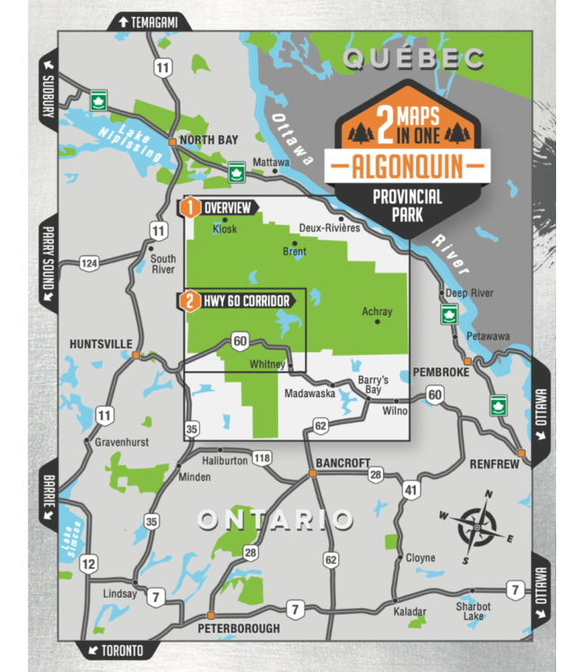 BACKROAD MAPBOOKS BACKROAD TOPOGRAPHIC MAP - FCEON -  ALGONQUIN PROVINCIAL PARK