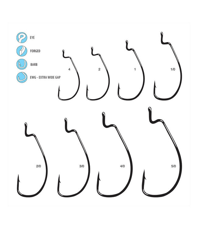 GAMAKATSU EXTRA WIDE GAP WORM HOOK  (5-PACK)