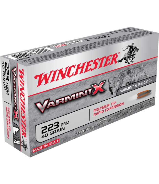 WINCHESTER .223 REM - 40GR POLYMER TIP - VARMINT X (20 CARTRIDGES)