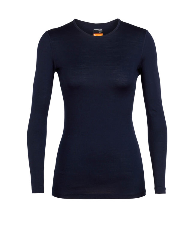 WOMEN'S ICEBREAKER MERINO 200 OASIS LONG SLEEVE CREWE THERMAL TOP