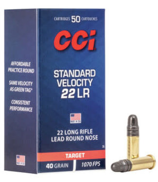 CCI CCI .22 LR - 40GR (LRN) - STANDARD VELOCITY TARGET (50 CARTRIDGES)