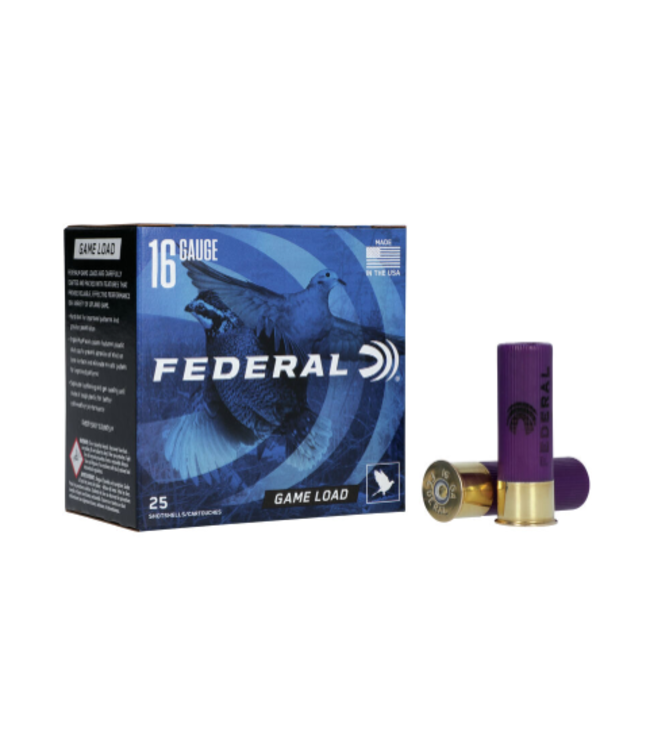 FEDERAL 16 GAUGE - 2-3/4" - 1 OZ - #6 SHOT - GAME LOAD (25 SHOTSHELLS)
