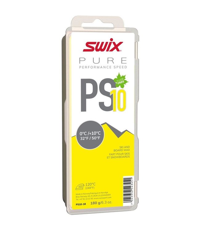 SWIX PS10 (0°C/+10°C) YELLOW PERFORMANCE SPEED 10 GLIDE WAX