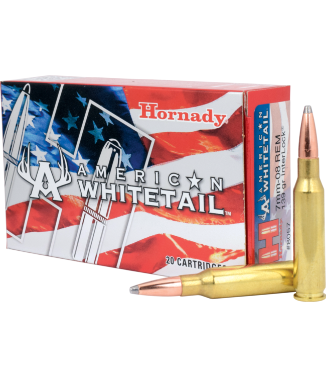 HORNADY 7MM-08 REM - 139GR - AMERICAN WHITETAIL (20 CARTRIDGES)