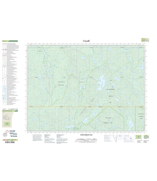CANADIAN TOPO TOPOGRAPHIC MAP - 041P07 - SMOOTHWATER LAKE