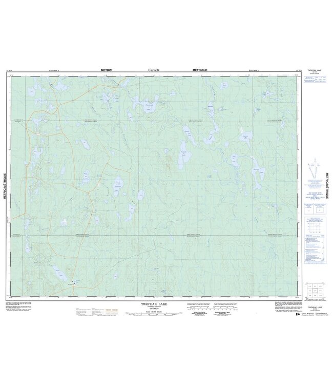 CANADIAN TOPO TOPOGRAPHIC MAP - 042H08 - TWOPEAK LAKE