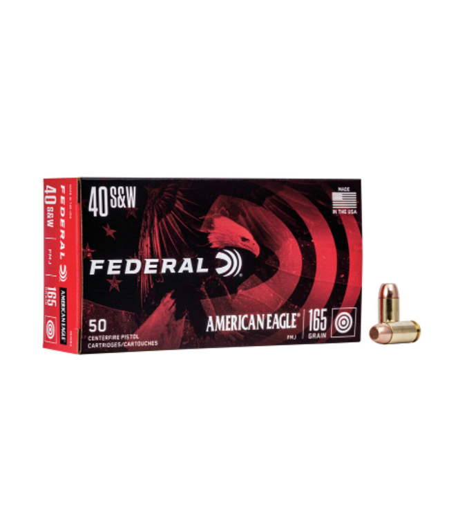 FEDERAL 40 S&W - 165GR (FMJ) AMERICAN EAGLE (50 CARTRIDGES)