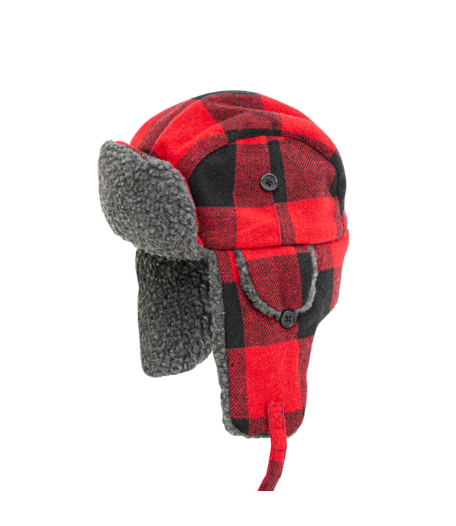 ESKIMO PLAID ALASKAN HAT RED YOUTH