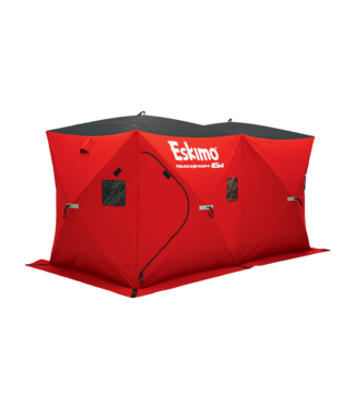 Clam C-720 Portable 6 x 12 ft Pop-Up Ice Fishing Thermal Hub Shelter Tent