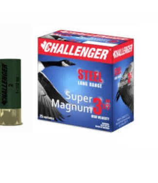 CHALLENGER CHALLENGER 12-GAUGE - 3.5" - #4 SHOT - 1.5 OZ - STEEL - SUPER MAGNUM (25 SHOTSHELLS)