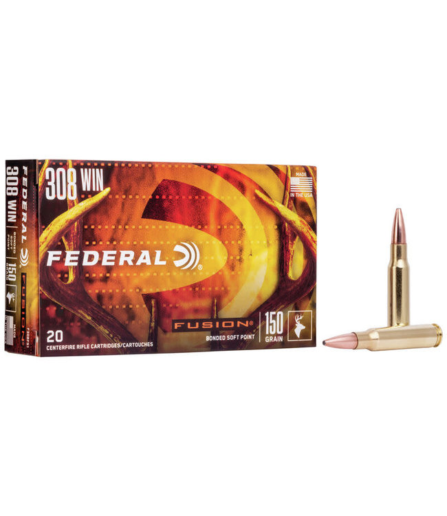 FEDERAL .308 WIN - 150GR - FUSION BONDED SOFT POINT (20 CARTRIDGES)