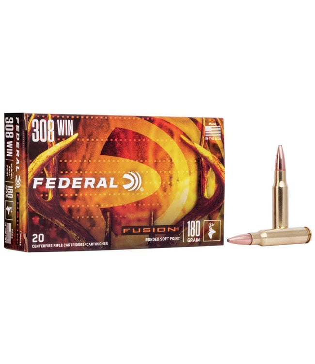 FEDERAL .308 WIN - 180GR - FUSION BONDED SOFT POINT (20 CARTRIDGES)