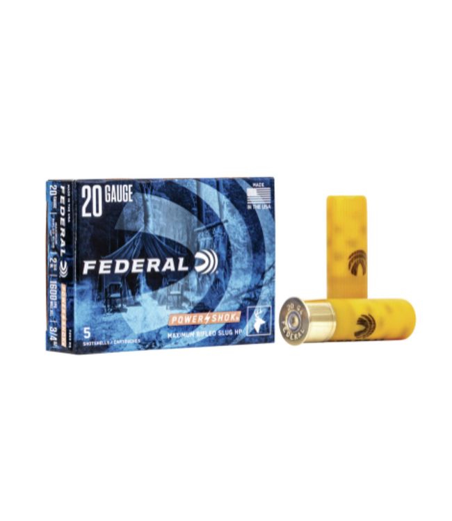 FEDERAL 20 GAUGE - 2.75" - 3/4 OZ POWER SHOK (5 SHOTSHELLS)