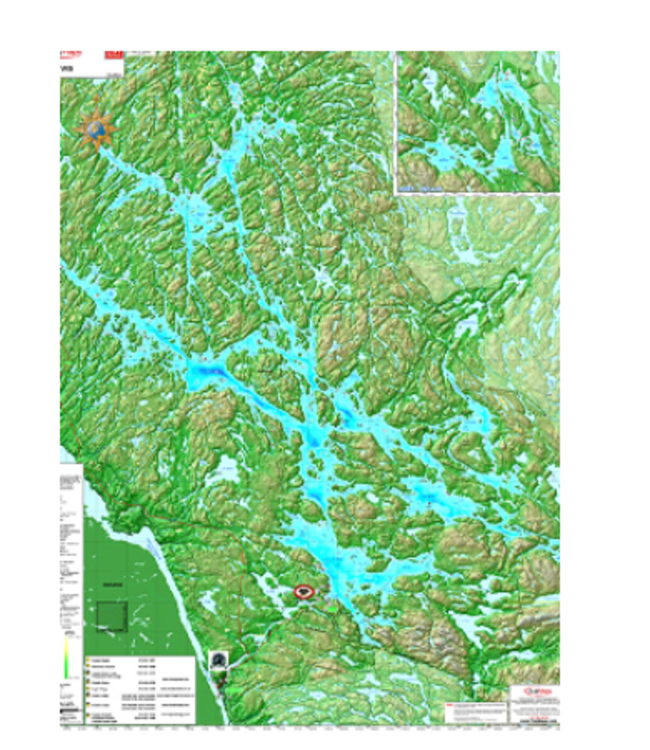 TRAKMAPS KIPAWA LAKE WATERPROOF MAP CHART - 28"X36"