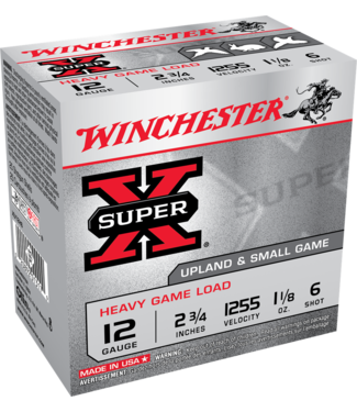 WINCHESTER WINCHESTER 12-GAUGE - 2.75" - #6 SHOT - SUPER X HEAVY LEAD LOAD- UPLAND & SMALL GAME  (25 SHOTSHELLS)