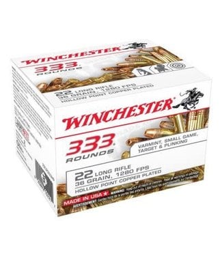 WINCHESTER WINCHESTER .22LR (CPHP) - 36GR - 1280 FPS - VARMINT, SMALL GAME, TARGET & PLINKING (333 CARTRIDGES)