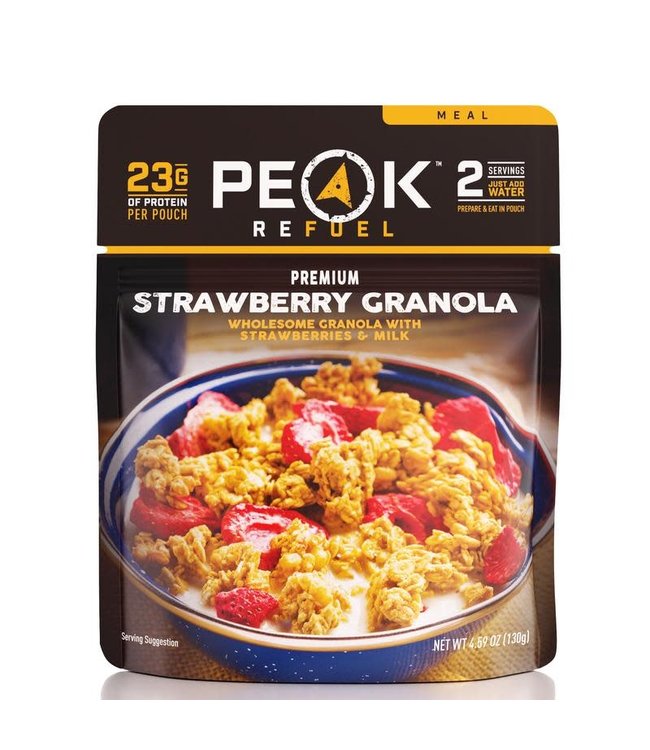 PEAK REFUEL STRAWBERRIES & GRANOLA W/MILK