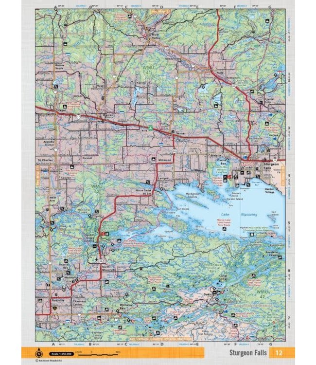 BACKROAD MAPBOOKS BACKROAD TOPOGRAPHIC MAP - NEON-12 - STURGEON FALLS