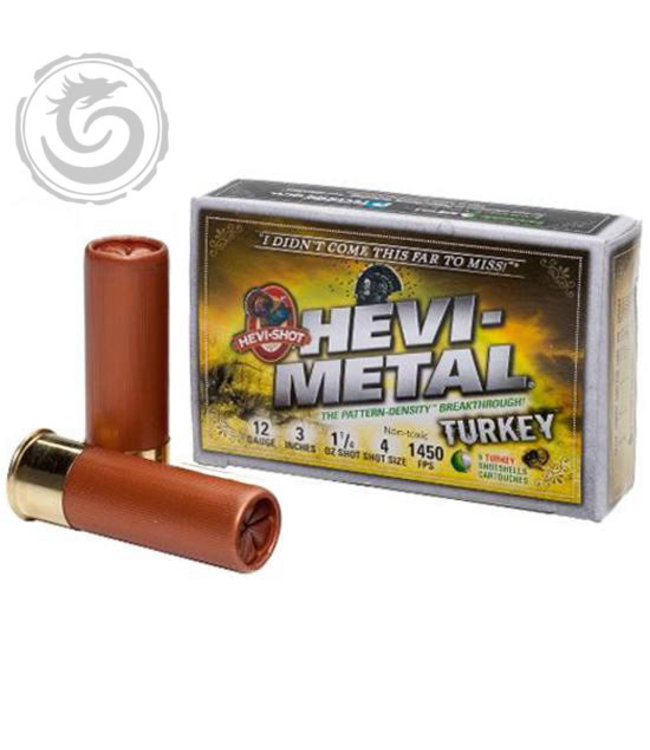 HEVI-SHOT 12-GAUGE - 3.00" - #4 SHOT - HEVI-METAL TURKEY (5 SHOTSHELLS)