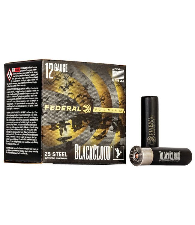 FEDERAL 12 GAUGE - 3" - 1.25 OZ - #4 SHOT - BLACK CLOUD STEEL (25 SHOTSHELLS)