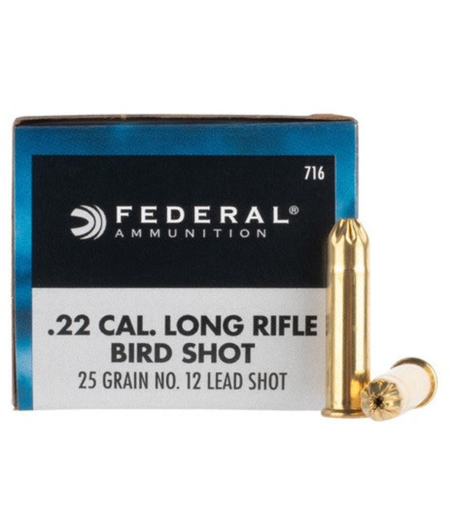 FEDERAL .22 LR - #12 LEAD BIRD SHOT - SMALL GAME (50 CARTRIDGES)