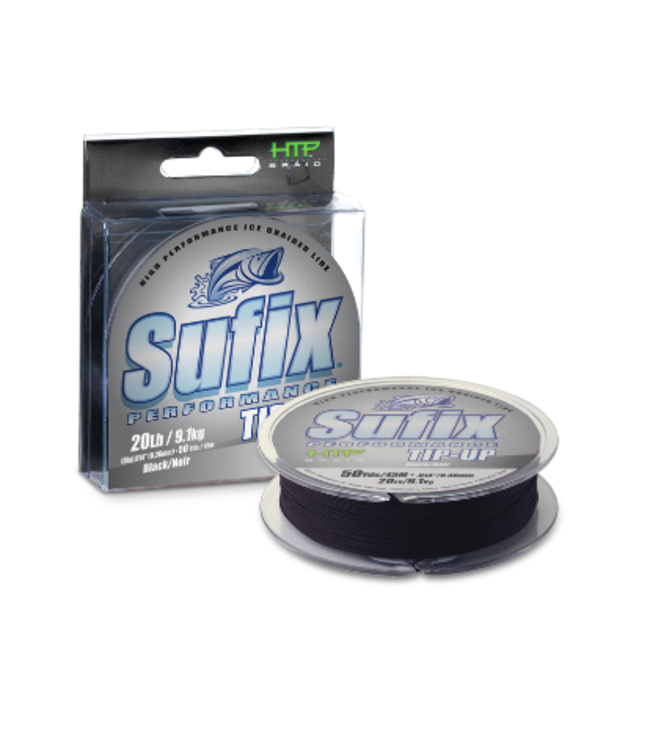 Sufix 609-130BLK Performance V-Coat Tip Up Ice Braided Line, 30lb