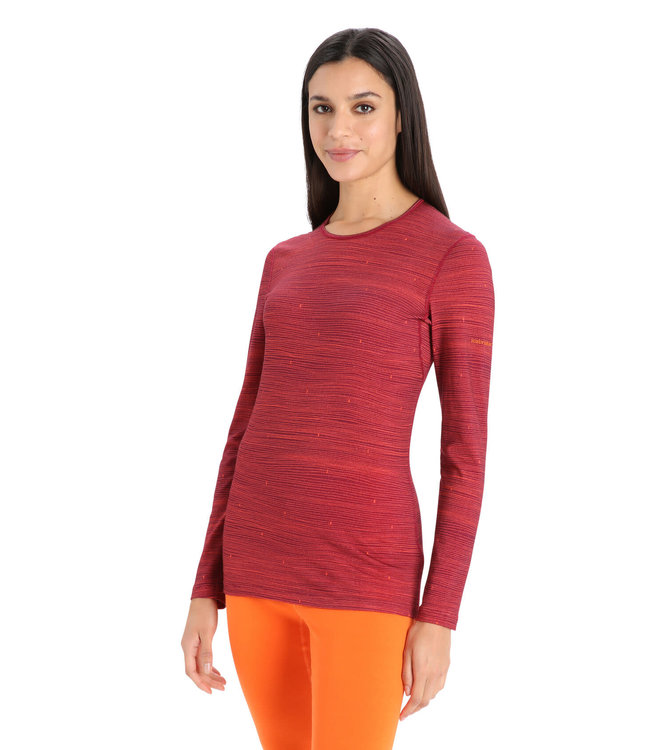 WOMEN'S ICEBREAKER 200 OASIS LONG SLEEVE CREWE SKI TRACKS