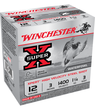 WINCHESTER WINCHESTER 12-GAUGE - 3.00" - #3 SHOT - XPERT HIGH VELOCITY STEEL SHOT - WATERFOWL (25 SHOTSHELLS)