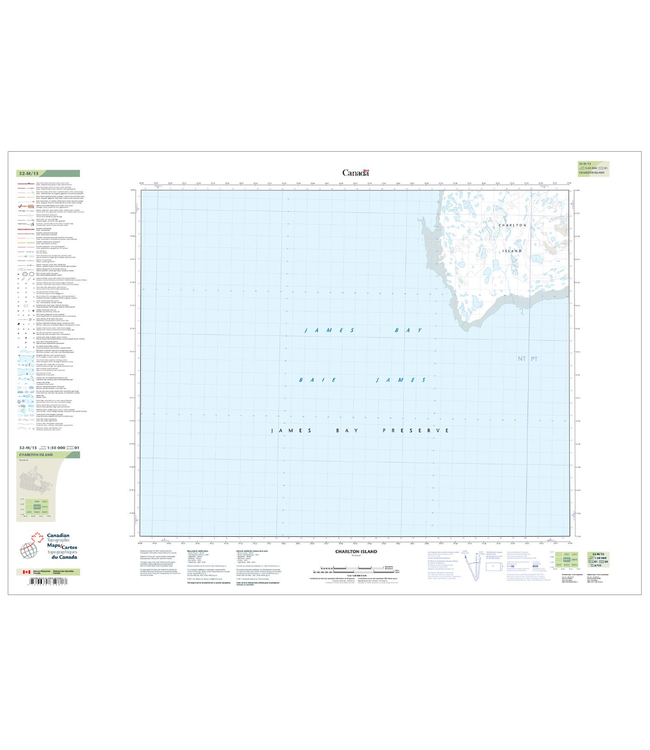CANADIAN TOPO TOPOGRAPHIC MAP - 032M13- CHARLTON ISLAND