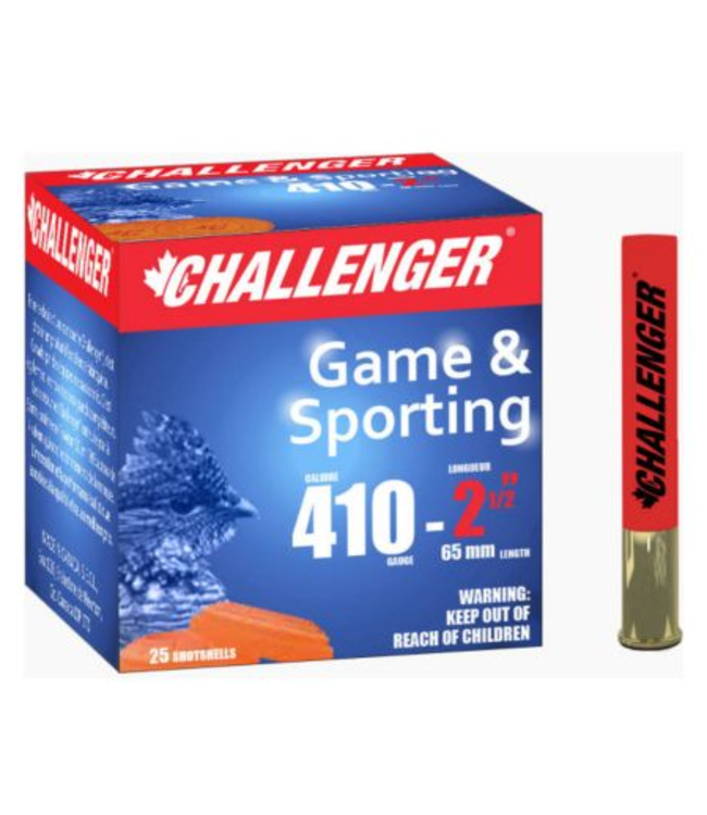 CHALLENGER .410 BORE - 2.50" - #4 SHOT - LEAD - GAME & SPORTING (25 SHOTSHELLS)