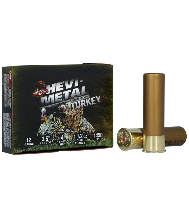 HEVI-SHOT 12-GAUGE - 3.5" - 1.5OZ- #4 SHOT - HEVI-METAL TURKEY (5 SHOTSHELLS)