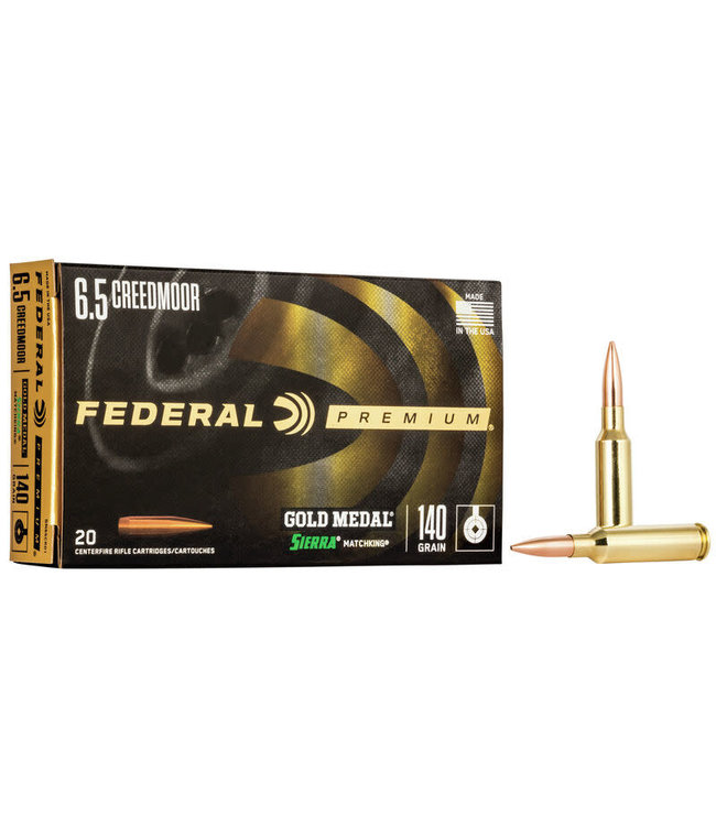 FEDERAL 6.5 CREEDMOOR 140 GR (HP) - GOLD MEDAL SIERRA MATCHKIND (20 CARTRIDGES)