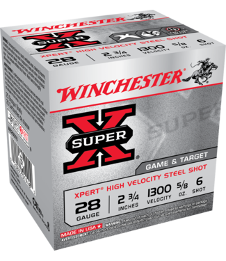 WINCHESTER WINCHESTER 28 GAUGE - 5/8OZ - 2 3/4"  - #6 SHOT SUPER X (25 SHOTSHELLS)