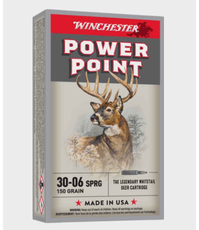WINCHESTER 30-06 SPRFLD - 150GR POWER POINT (20 CARTRIDGES)