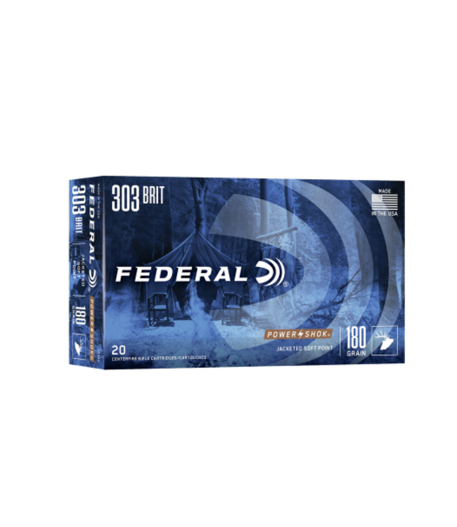 FEDERAL .303 BRITISH - 180GR (JSP) - POWER SHOK (20 CARTRIDGES)