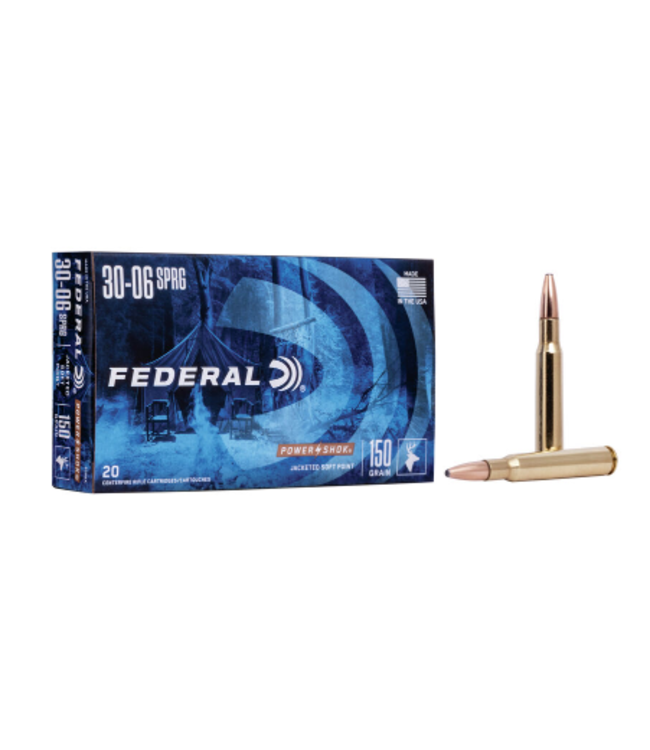 FEDERAL 30-06 SPRFLD - 150GR (JSP) POWER SHOK (20 CARTRIDGES)