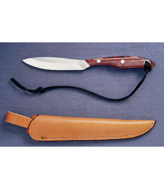 GROHMANN GROHMANN TROUT & BIRD KNIFE ROSEWOOD-HANDLE FIXED-BLADE  (3.875" STAINLESS STEEL BLADE) W/ LEATHER SHEATH