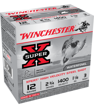 WINCHESTER WINCHESTER 12 GAUGE 2-3/4" - 1-1/8 OZ #3 SHOT WATERFOWL (25 SHOTSHELLS)