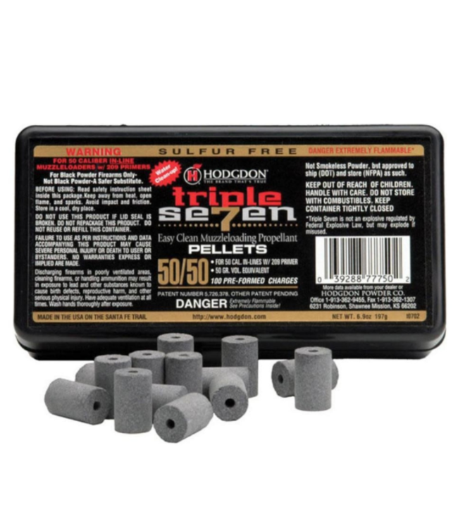 HOGDON .50 CAL - 50GR TRIPLE 7 PELLETS (100 COUNT)