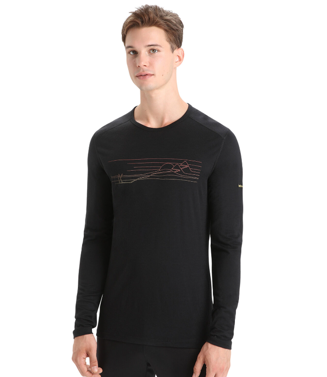 MEN'S ICEBREAKER 200 OASIS LONG SLEEVE CREWE SKI STRIPES
