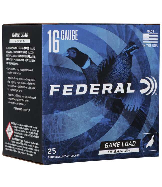 FEDERAL 16 GAUGE - 2-3/4" - 1  1/8 OZ - #6 SHOT - GAME LOAD (25 SHOTSHELLS)