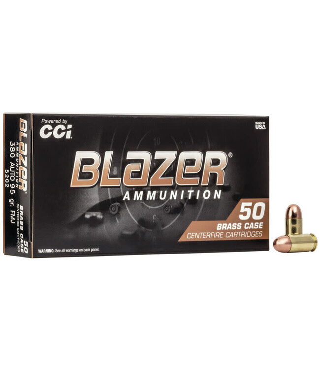 BLAZER .380 AUTO - 95GR (FMJ) BRASS (50 CARTRIDGES)